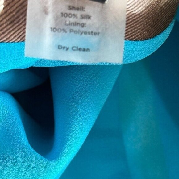 Talbots Skirt Size 10 womens blue green pleated Floral 100% Silk - Picture 8 of 8